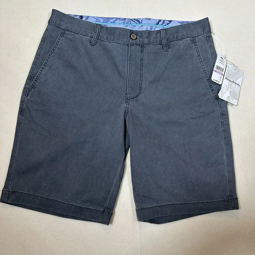 XSoldXTommy Bahama Shorts Men 32 Boracay Chino Grey Tencel Blend 10 Inch NWT